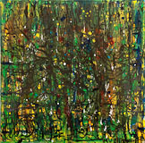 City Throught Trees, Mixed media, 61x61cm, 2008