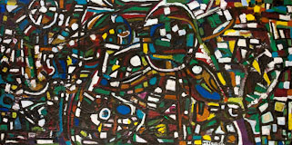 Stained Glass, Oil on board, 60x121cm, 1971